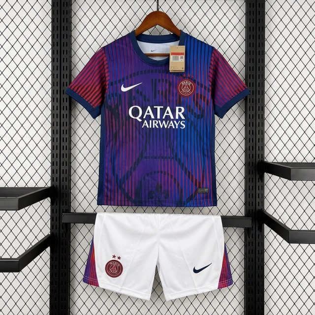 26/27 Paris Saint-Germain Pre-Match Away Purple Kids Soccer Jersey