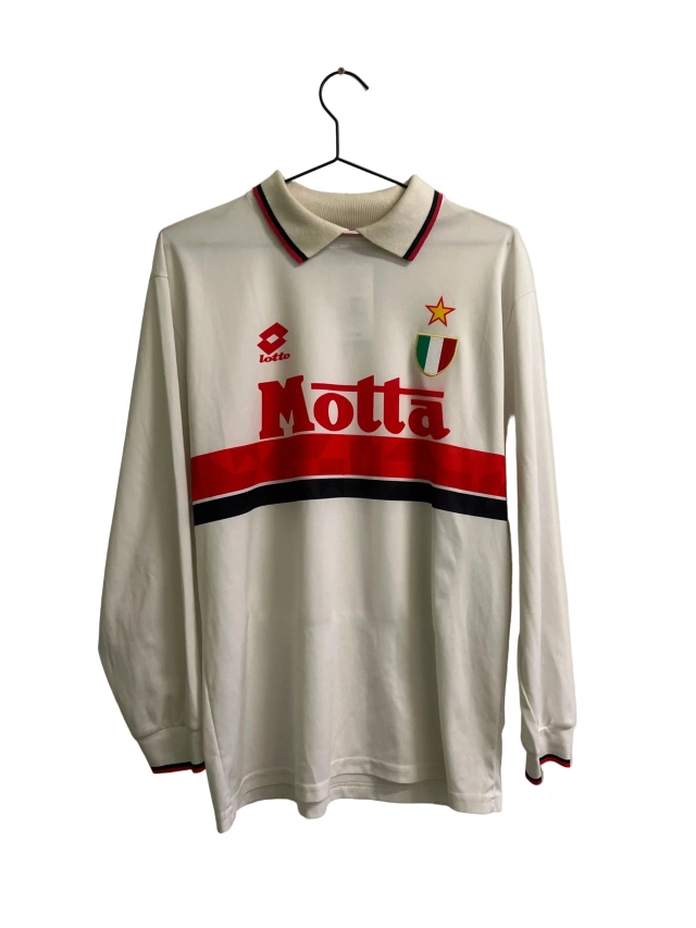 93-94 AC Milan Away White Long-Sleeved Jersey - Retro Version