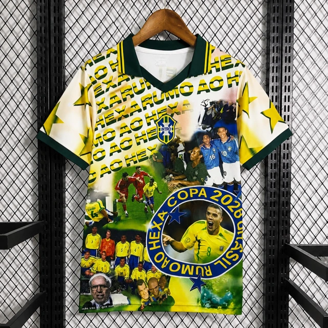 2026 Brazil Celebrate Pursuit Sixth Title Bootleg Soccer Jersey