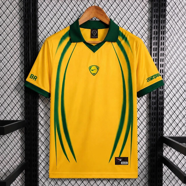 2026 Brazil x Scott Cactus Jack Total 90 Yellow Retro Soccer Jersey