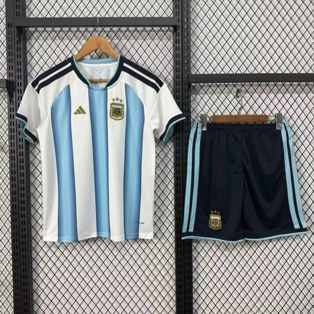 2026  Argentina Home Player Version Jersey & Shorts Set (Kids)