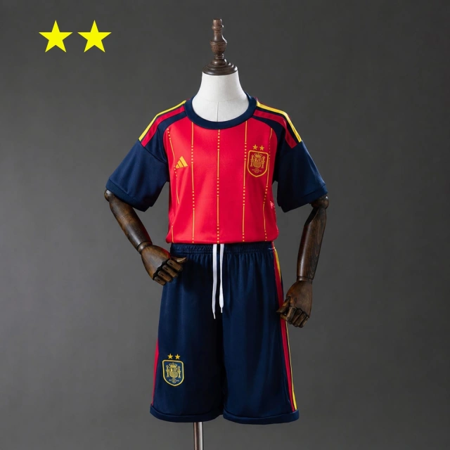2026 Spain Home "Two-Star Champion" Fan-Version Kids' Kit