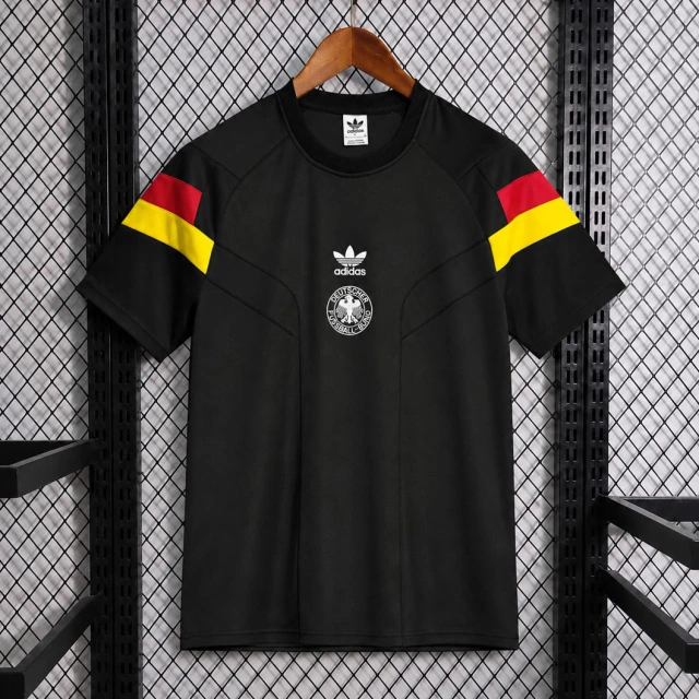 2026 Germany Trefoil Retro Inspired Black Short Sleeve Sweatshirt