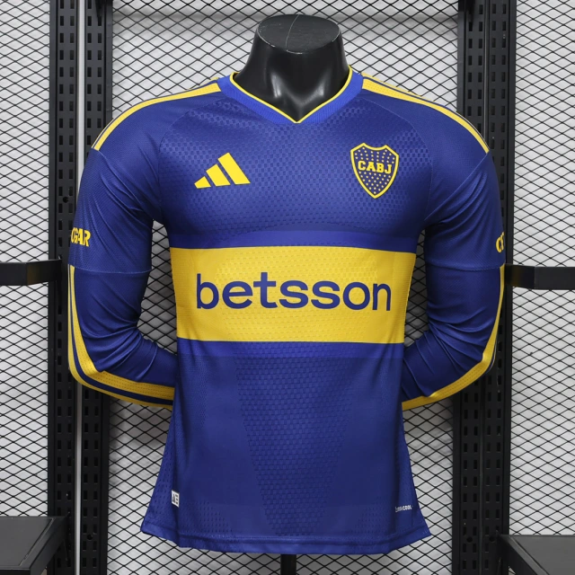 2027 Boca Juniors Home Long Sleeve Player Version Soccer Jersey