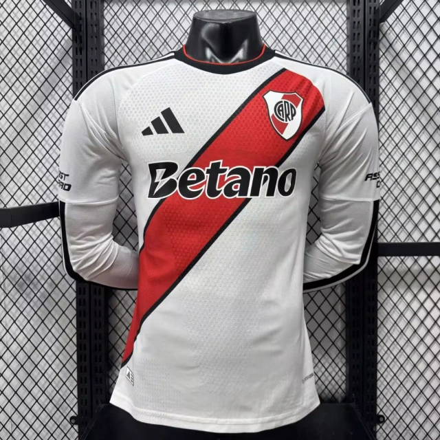 2027 River Plate Home Long Sleeve Player Version Soccer Jersey
