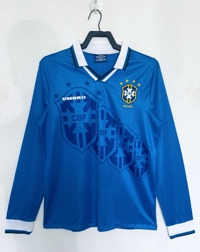 1996 Brazil Away Retro Long-Sleeve Jersey