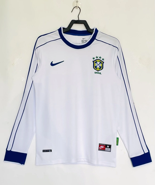 1998 Brazil Away Retro Long-Sleeve Jersey