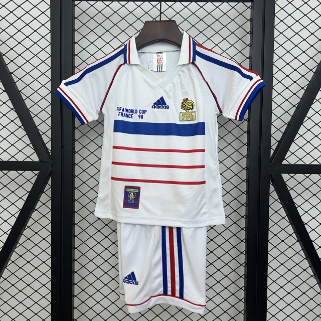 1998 France Away Retro Kids' Jersey
