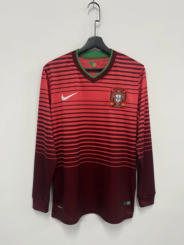 2014 Portugal Home Long-Sleeve Retro Jersey
