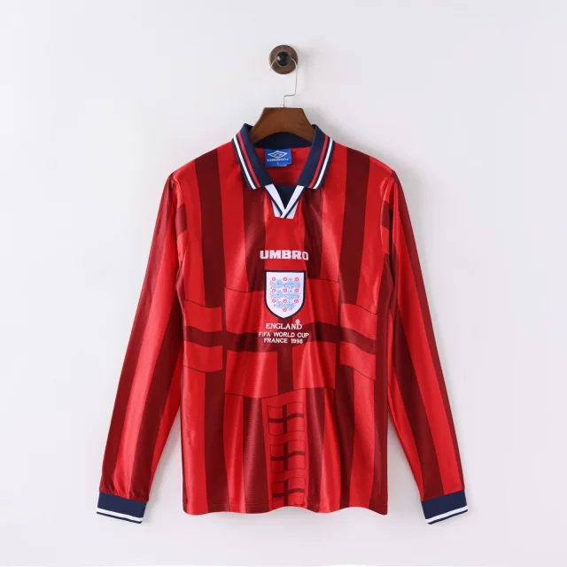 1998 England Away Long-Sleeve Retro Jersey