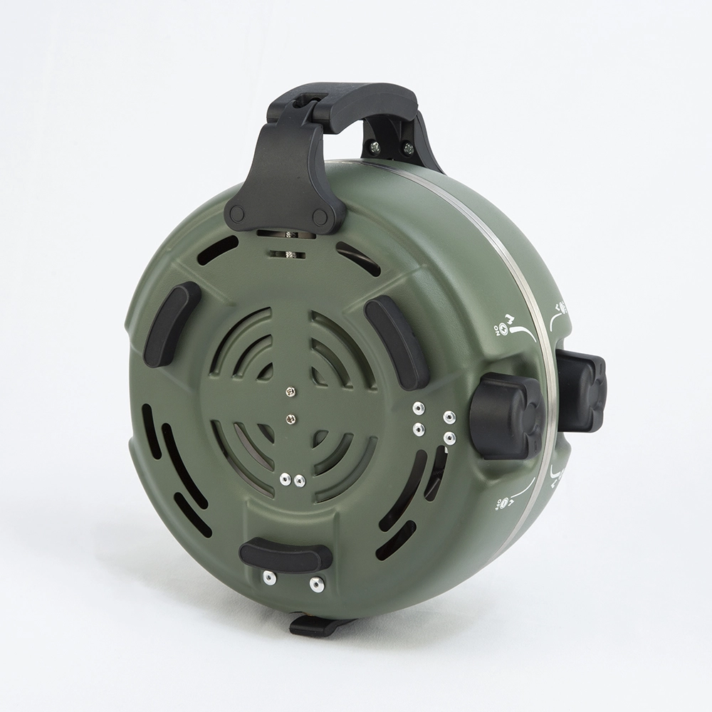 VM-YC06 dual-burner camping stove stainless steel body detail