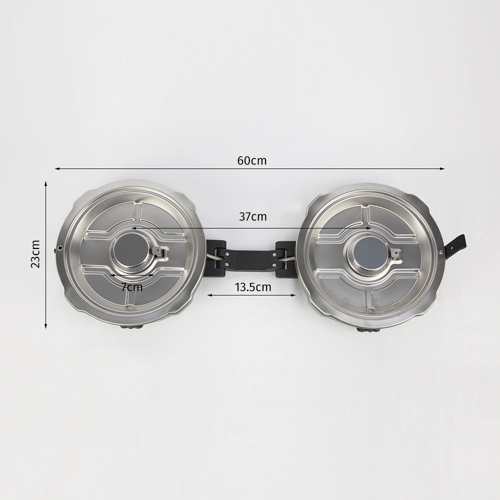 VM-YC03 stove burner detail with pan supports and piezo ignition