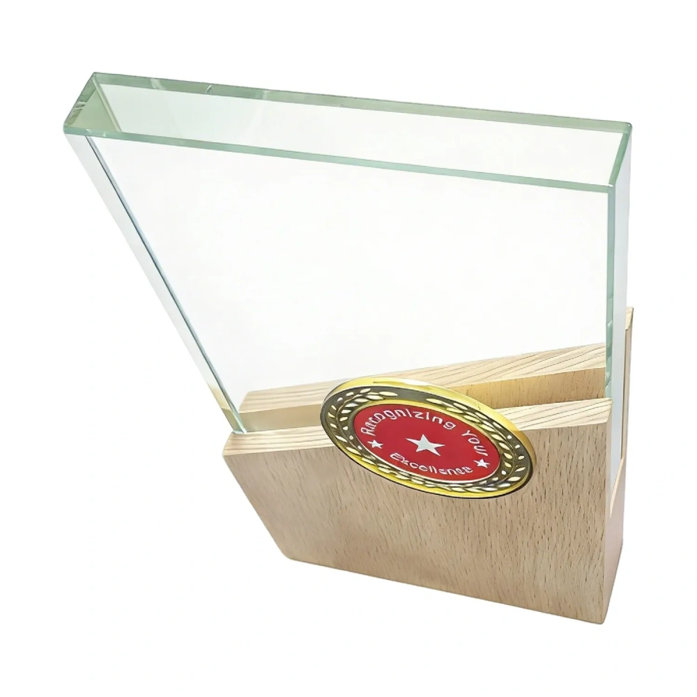 Wood Grain Iridescent Crystal Plaque