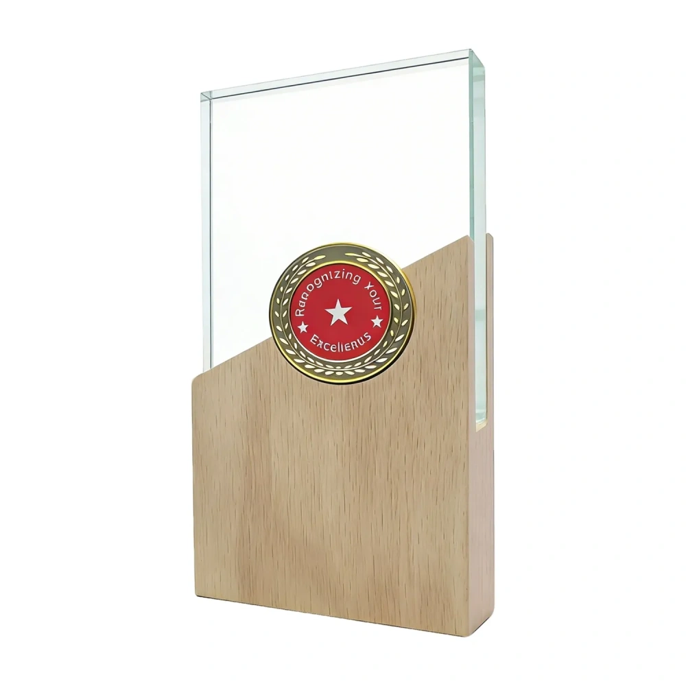 Wood Grain Iridescent Crystal Plaque