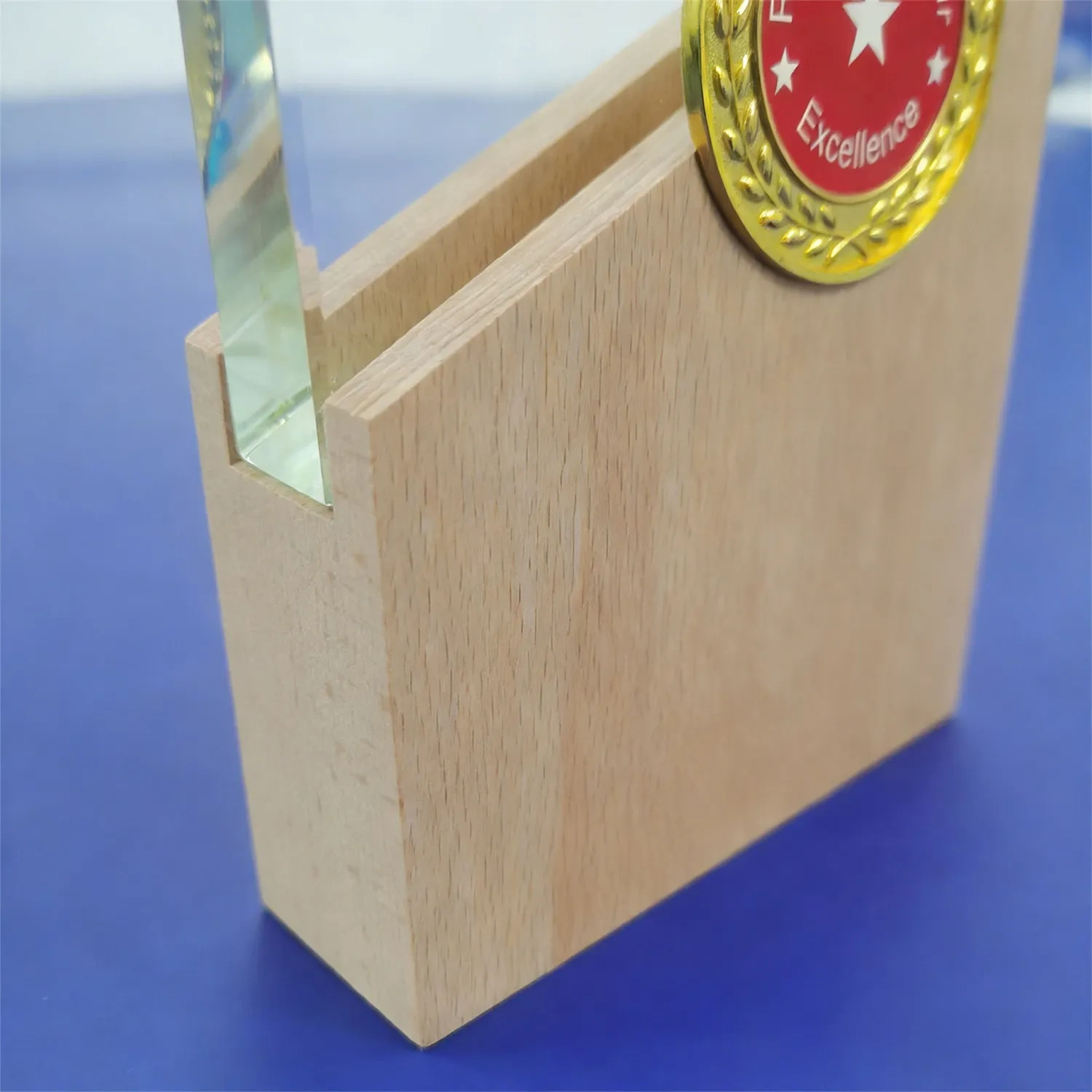 Bulk Customized Crystal Wood Excellence Plaques for Business SmallOrders