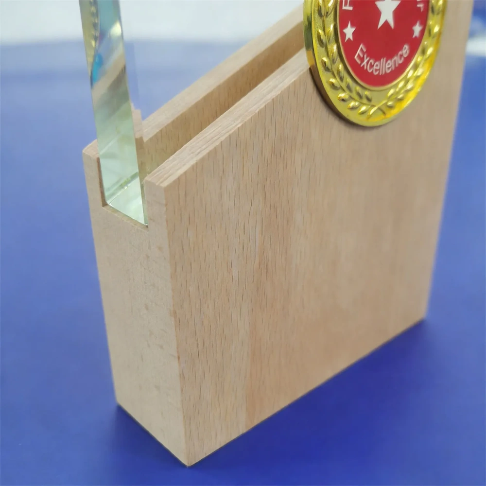 Wood Grain Iridescent Crystal Plaque