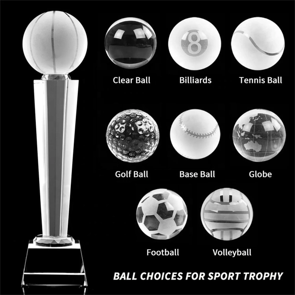 3D Basketball Crystal Trophy
