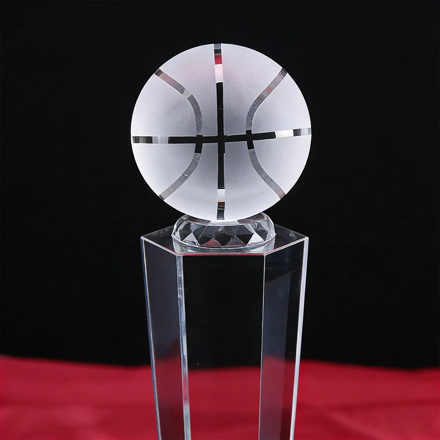 Premium Clear Crystal Basketball Trophy Manufacturer - Small Orders B2B