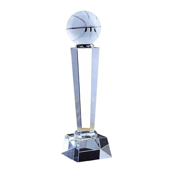 Optical Crystal Basketball MVP Award Trophy for Engraved Sports Recognition