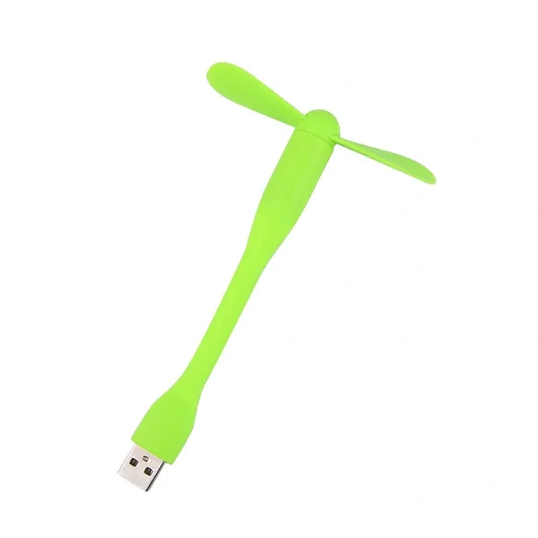 Green Flexible Mini USB Bendable Fan for Quiet Portable Laptop Cooling