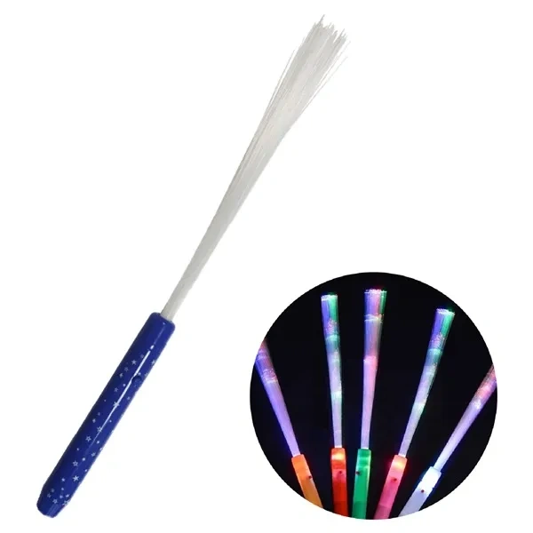 Blue Multi-Mode Fiber Optic LED Wand for Bulk Concert Event Giveaways