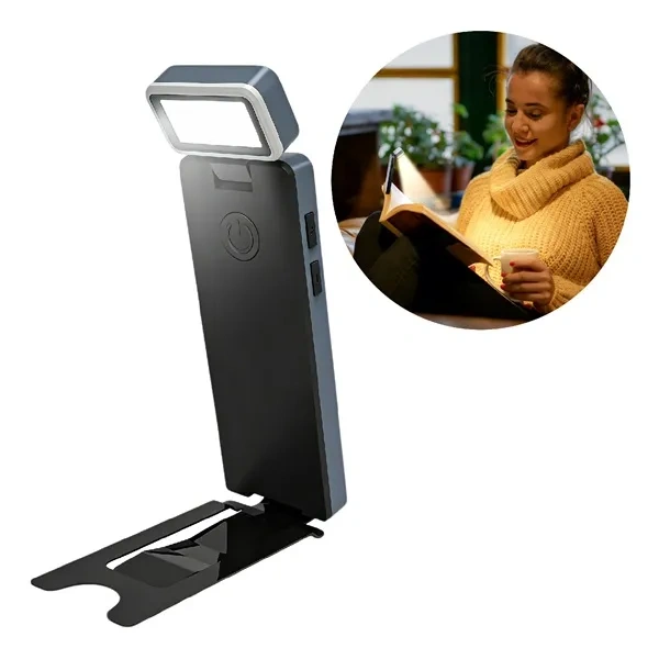 Black Foldable Clip-on LED Book Light for Compact Battery Operated Use