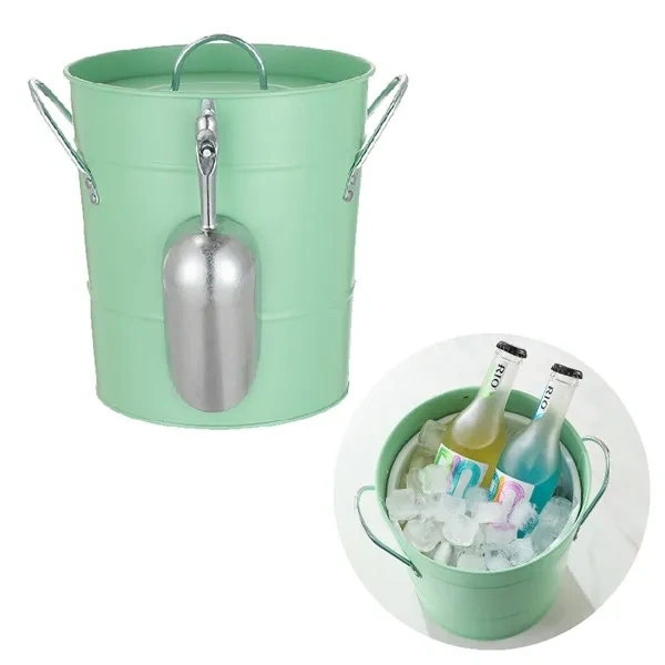 Green Double-Wall Vintage Insulated Ice Bucket for Wholesale Bar Branding