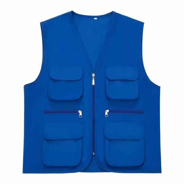 Royal Blue Multi-Pocket Utility Vest for Volunteer and Event Staff