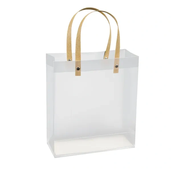 White Frosted Clear PVC Gift Tote for Stylish Waterproof Event Favor Bags