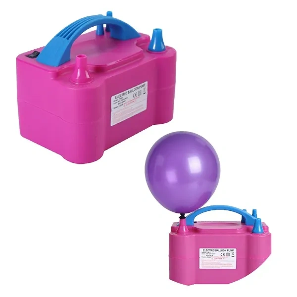 Pink Dual Nozzle Portable Electric Balloon Pump for Fast Event Setup