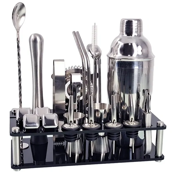 Stainless Steel Bartender Kit with Acrylic Stand for Professional Mixology