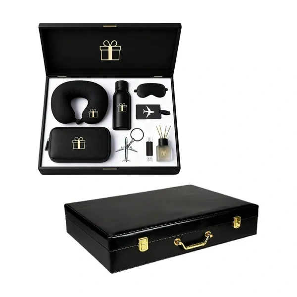 Black VIP Travel-Themed Suitcase Gift Set for Luxury Corporate Souvenirs