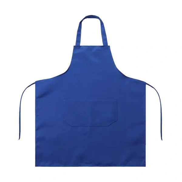 Blue Adjustable Cotton-Poly Bib Apron for Commercial Kitchen Branding