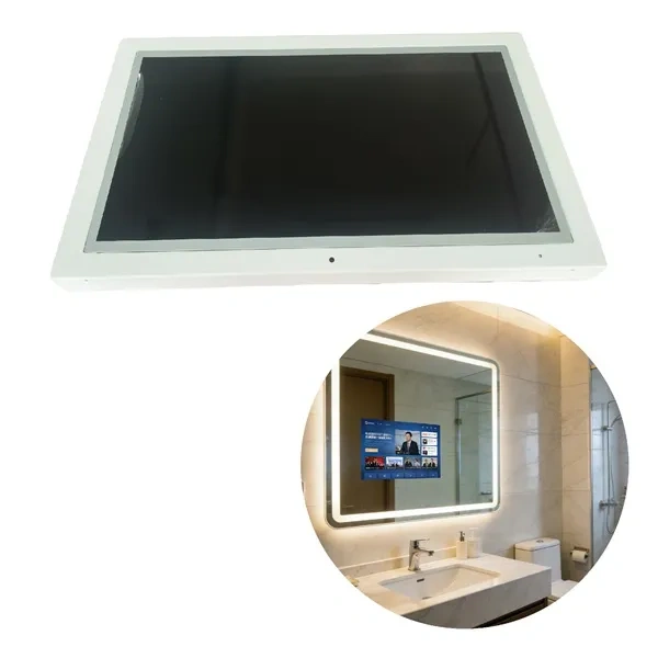 Silver Integrated Mirror TV Display Frame for Luxury Hospitality Hotel Decor