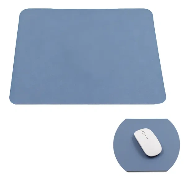 Blue Waterproof PU Leather Mouse Pad for Personalized Non-Slip Desk Mats