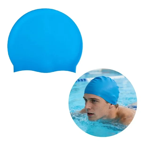 Sky Blue Anti-Chlorine Silicone Swim Cap for Durable Custom Logo Lessons Giveaway