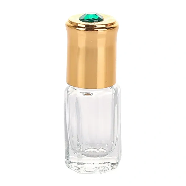 Gold Cap Refillable Glass Roll-On Bottle for Leak-Proof Perfume Travel