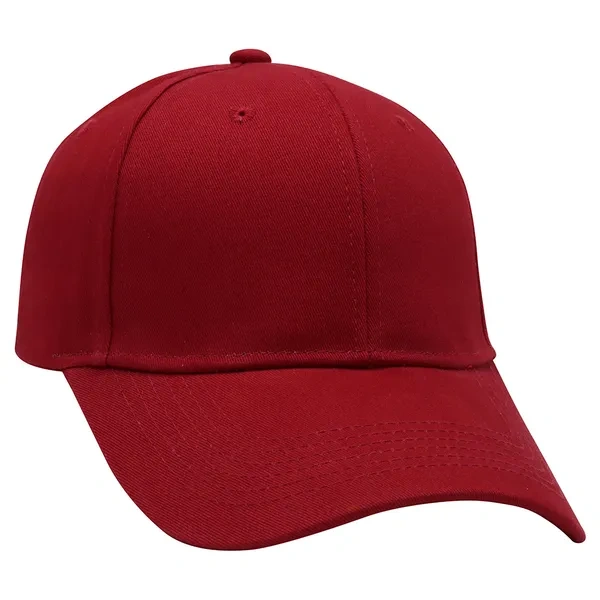 Deep Red 6-Panel Structured Cotton Baseball Cap for Custom Logo Embroidery