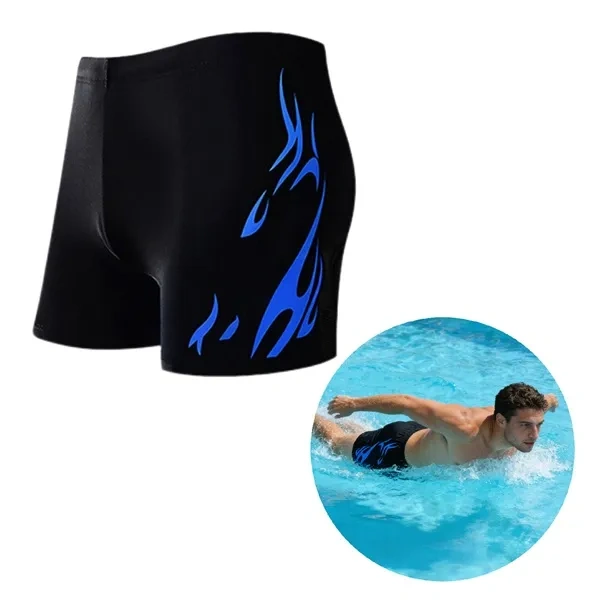 Black Quick-Dry Square-Leg Swim Trunks for Chlorine Resistant Gym Promos