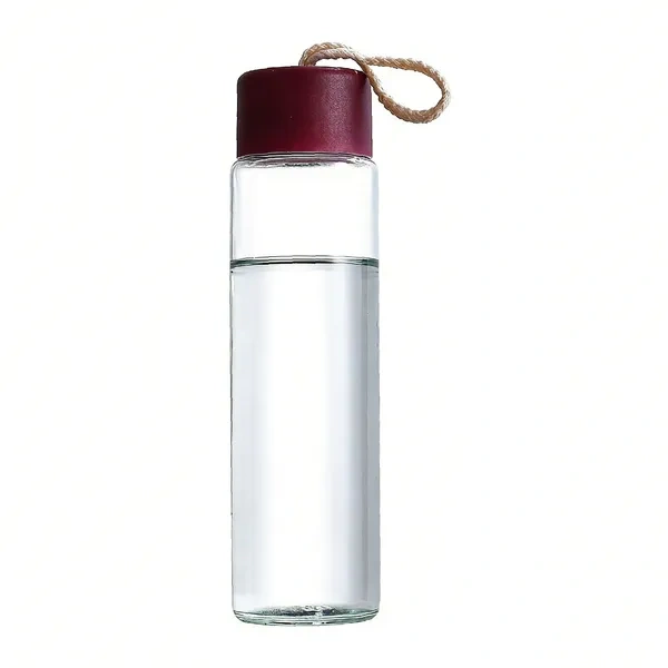 Clear Portable Carry Loop Water Bottle for Glass-Look Plastic Branding