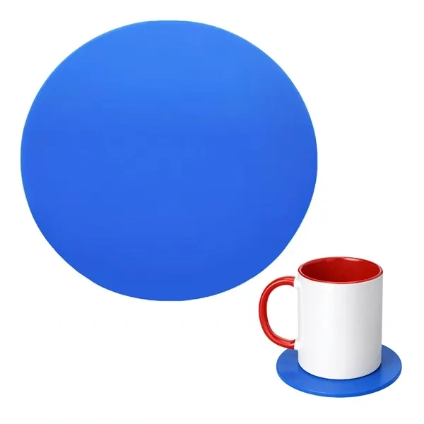 Blue Non-Slip Silicone Rubber Coaster for Affordable Desk Pad Promotions