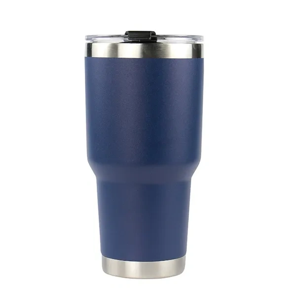 Blue 30oz Splash-Proof Vacuum Tumbler for Eco-Friendly Clear Lid Branding