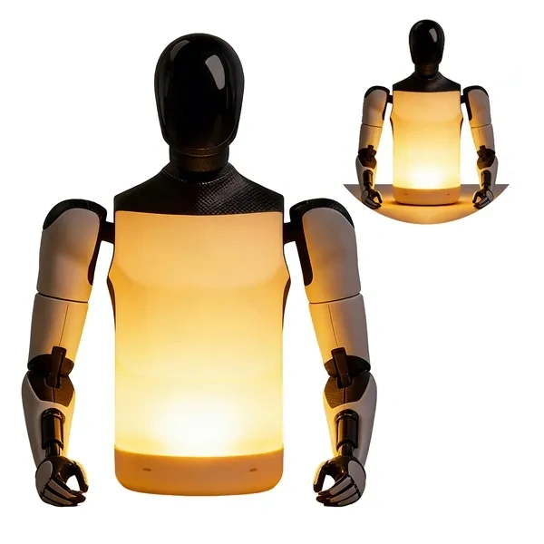 Natural Wood Movable Joint Robot Desk Lamp for Futuristic Corporate Gifts