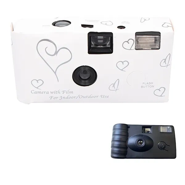 White 35mm Disposable Film Camera for Custom Logo Wedding Event Favors