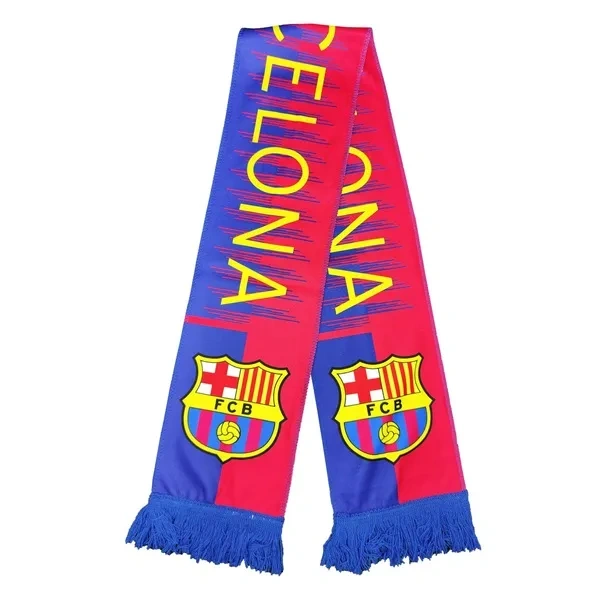 Red and Blue Cotton Knit Team Fan Scarf for Wholesale Stadium Merchandise