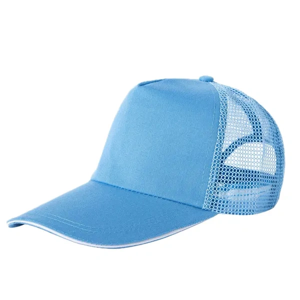Sky Blue Mesh Back Trucker Hat for Personalized Outdoor Marketing
