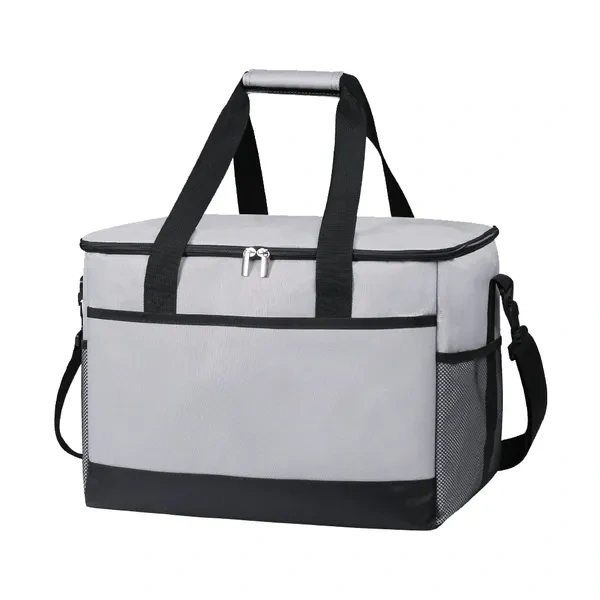Grey and Black Leak-Proof Insulated Soft Cooler Bag for Portable Picnic Branding