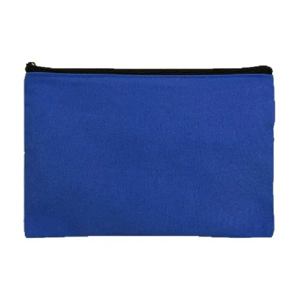 Blue Multi-Purpose Canvas Zipper Pouch for Lightweight Travel Organizer Bulk