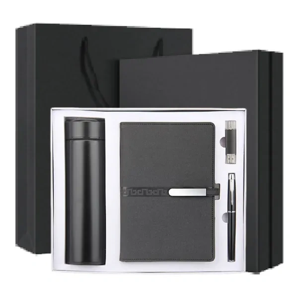 Black 4-in-1 Tech and Stationery Suitcase with Branded USB and Pen Box