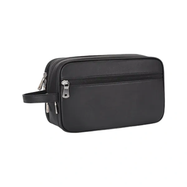 Black Water-Resistant Travel Dopp Kit for Affordable Business Trip Toiletry Storage